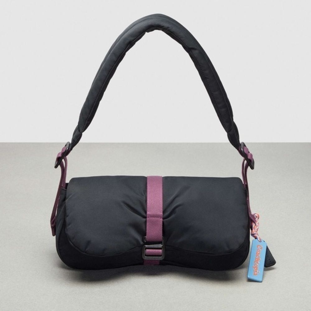NWT Coach Coachtopia Loop Puffy Wavy Dinky Shoulder Bag CQ859 Black - Picture 1 of 15